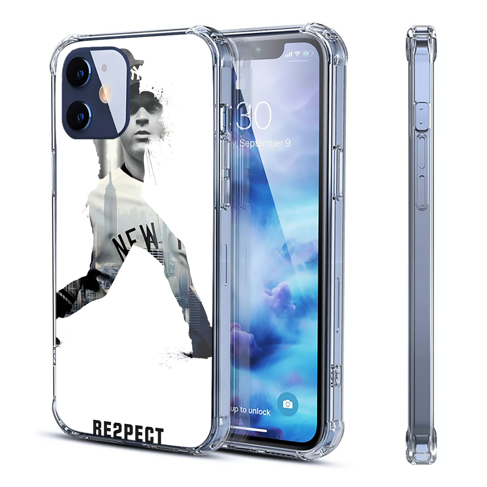 Derek Jeter 54 Clear IPhone 12 Case – Soft TPU With UV Print – Enhanced Drop Protection, Precise Fit, Anti-Fingerprint, Customizable Design, Scratch-Resistant, Yellow-Resistant